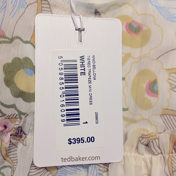 NWT Ted Baker London Bellona White Tiered Trapeze Mini Dress. $395 - Picture 6 of 13